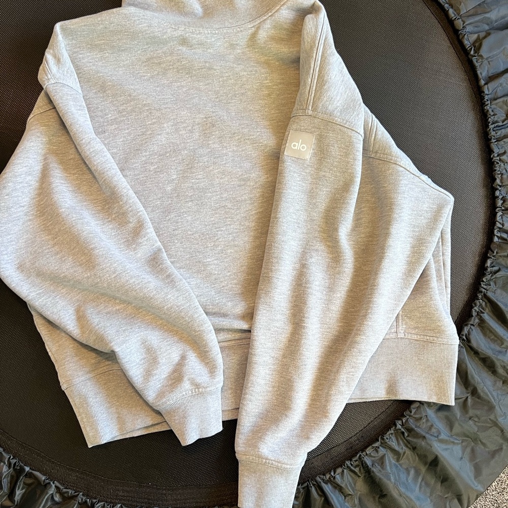 ALO Yoga Light Gray Cowl Neck Sweater